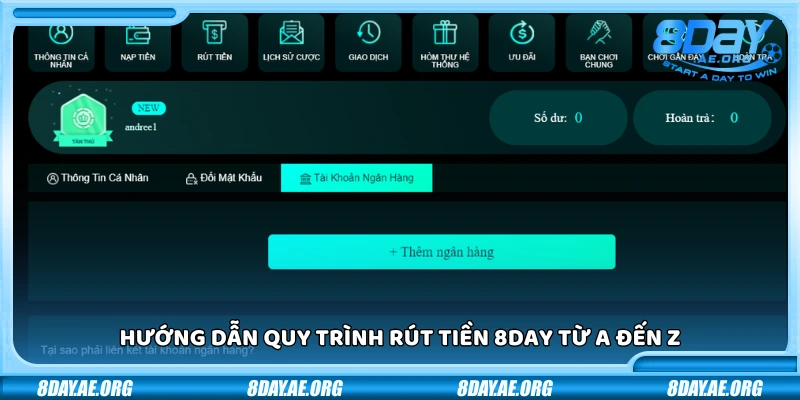Rút tiền 8Day – An tâm với hệ thống bảo mật tuyệt đối